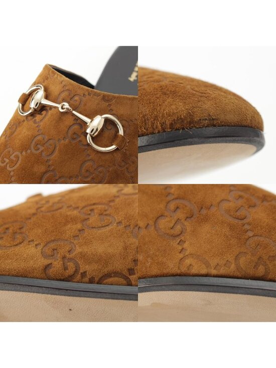 Gucci Horsebit Suede Sandals Shoes Slippers Beige main image 10